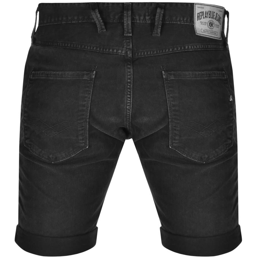 Alternative Image for ProductReplay Anbass Denim Shorts Black2